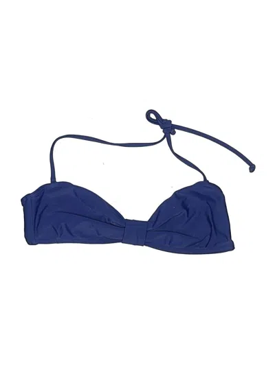 Pre-owned Old Navy Swimsuit Top Blue Solid Pattern Swimwear