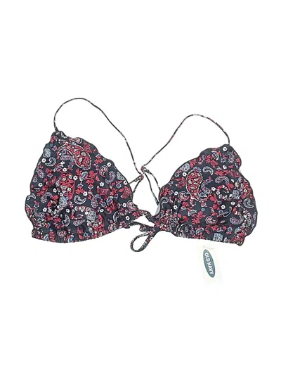 Pre-owned Old Navy Swimsuit Top Burgundy Paisley Pattern Swimwear