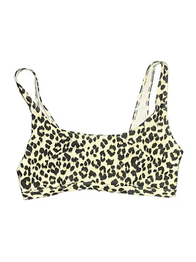 Pre-owned Old Navy Swimsuit Top Gold Animal Print Pattern Swimwear