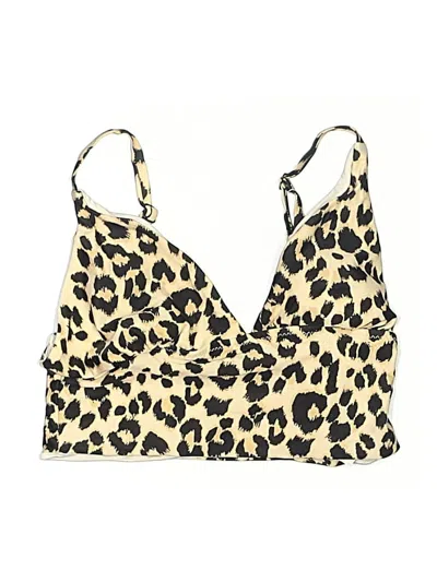 Pre-owned Old Navy Swimsuit Top Gold Animal Print Pattern Swimwear