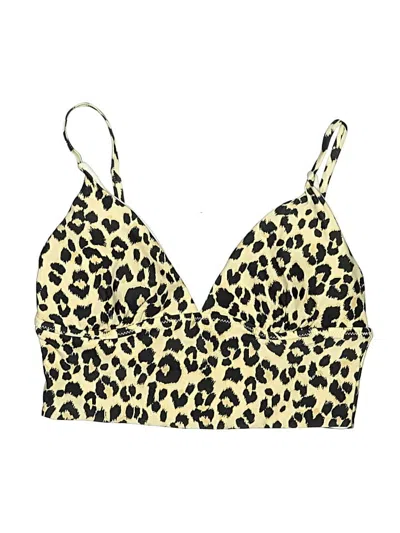 Pre-owned Old Navy Swimsuit Top Gold Animal Print Pattern Swimwear