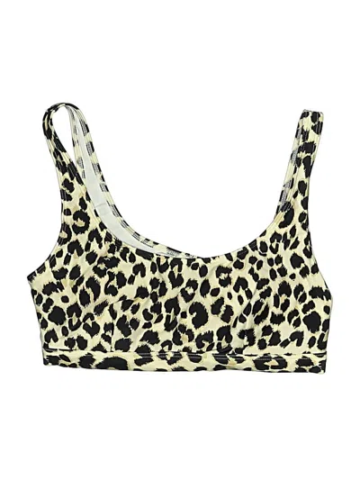 Pre-owned Old Navy Swimsuit Top Gold Animal Print Pattern Swimwear