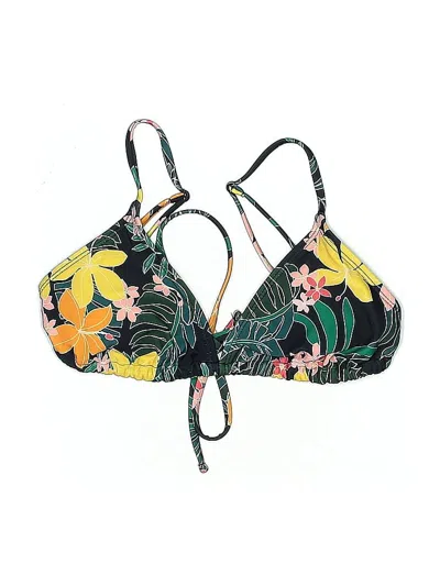 Pre-owned Old Navy Swimsuit Top Green Floral Pattern Swimwear