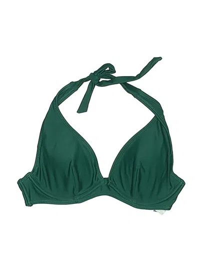 Pre-owned Old Navy Swimsuit Top Green Solid Pattern Swimwear