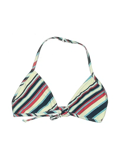 Pre-owned Old Navy Swimsuit Top Green Stripes Pattern Swimwear