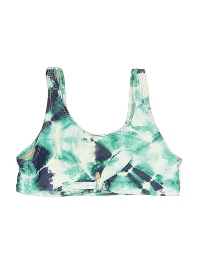 Pre-owned Old Navy Swimsuit Top Green Tie-dye Pattern Swimwear