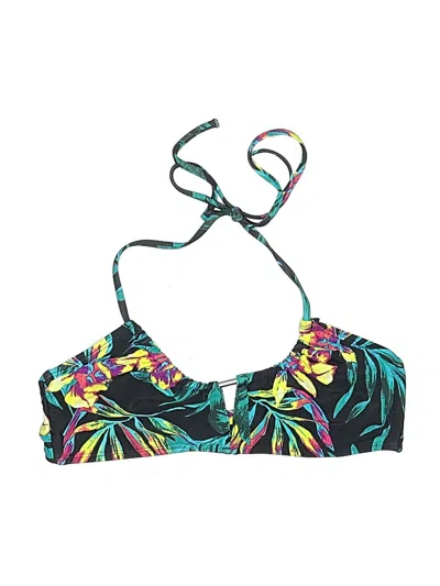Pre-owned Old Navy Swimsuit Top Green Tropical Pattern Swimwear