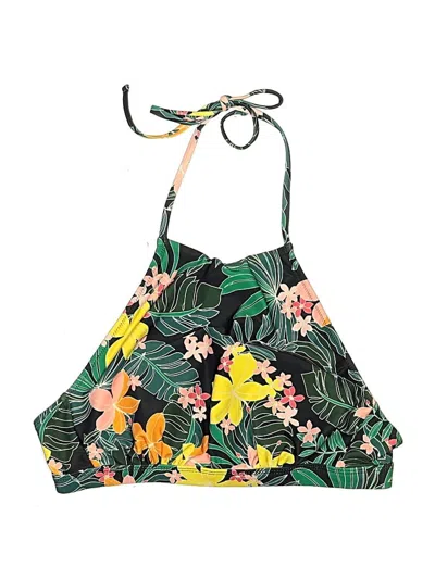 Pre-owned Old Navy Swimsuit Top Green Tropical Pattern Swimwear