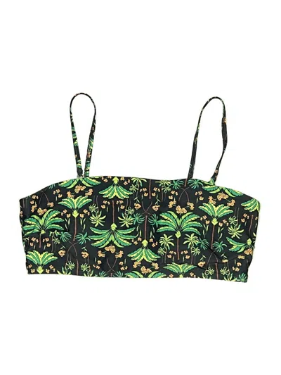 Pre-owned Old Navy Swimsuit Top Green Tropical Pattern Swimwear