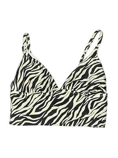 Pre-owned Old Navy Swimsuit Top Ivory Animal Print Pattern Swimwear In White