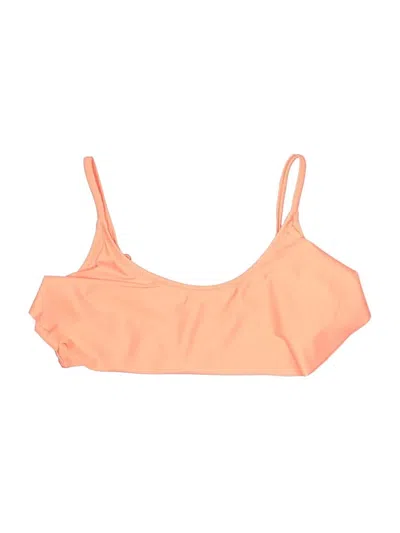 Pre-owned Old Navy Swimsuit Top Orange Solid Pattern Swimwear