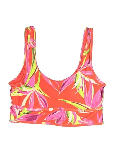 Pre-owned Old Navy Swimsuit Top Orange Tropical Pattern Swimwear