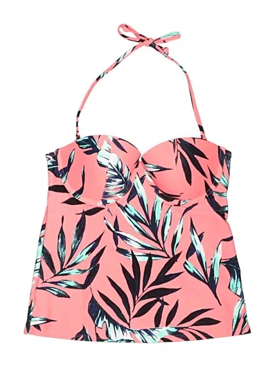 Pre-owned Old Navy Swimsuit Top Pink Tropical Pattern Swimwear