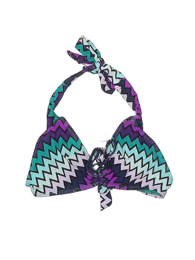 Pre-owned Old Navy Swimsuit Top Purple Argyle Pattern Swimwear