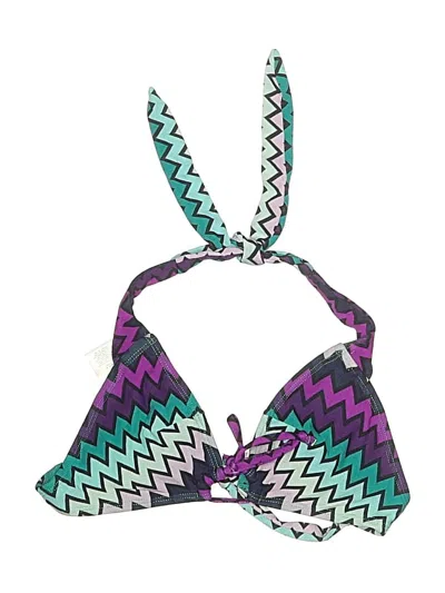 Pre-owned Old Navy Swimsuit Top Purple Chevron/herringbone Pattern Swimwear