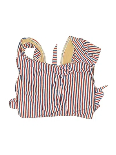 Pre-owned Old Navy Swimsuit Top Red Stripes Pattern Swimwear