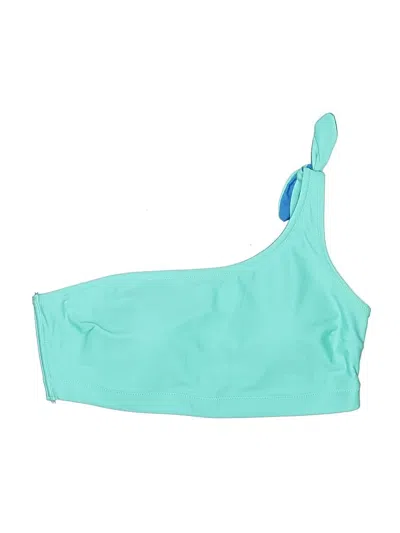 Pre-owned Old Navy Swimsuit Top Teal Solid Pattern Swimwear