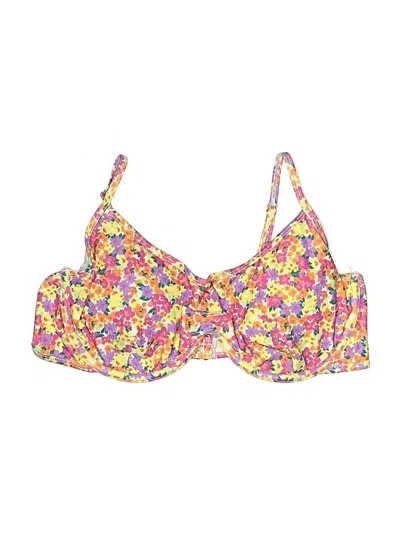 Pre-owned Old Navy Swimsuit Top Yellow Floral Pattern Swimwear