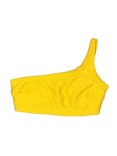 Pre-owned Old Navy Swimsuit Top Yellow Solid Pattern Swimwear
