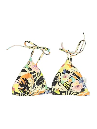 Pre-owned Old Navy Swimsuit Top Yellow Tropical Pattern Swimwear
