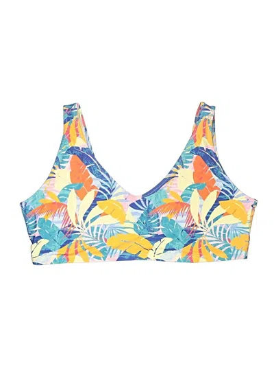 Pre-owned Old Navy Swimsuit Top Yellow Tropical Pattern Swimwear