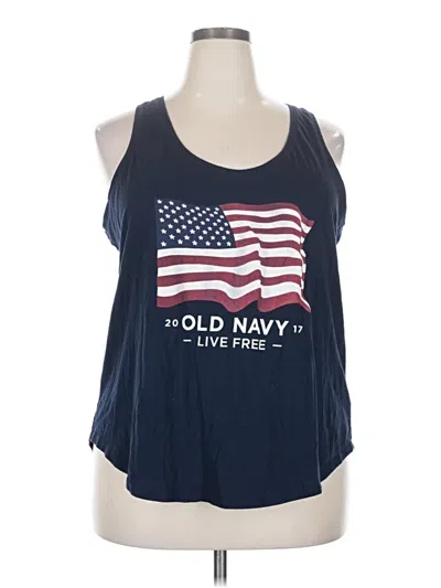 Pre-owned Old Navy Tank Top Blue Cold Shoulder Neckline Tops