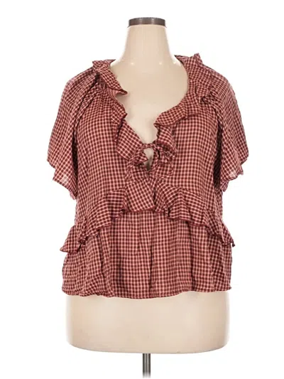 Pre-owned Old Navy Tank Top Brown Ruffles Neckline Tops