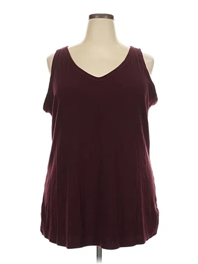 Pre-owned Old Navy Tank Top Burgundy Cold Shoulder Neckline Tops