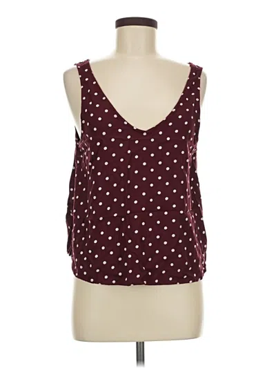 Pre-owned Old Navy Tank Top Burgundy Plunge Neckline Tops