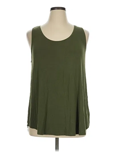 Pre-owned Old Navy Tank Top Green Cold Shoulder Neckline Tops