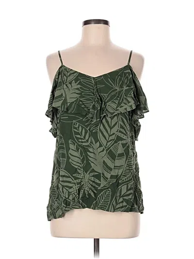 Pre-owned Old Navy Tank Top Green Cold Shoulder Neckline Tops
