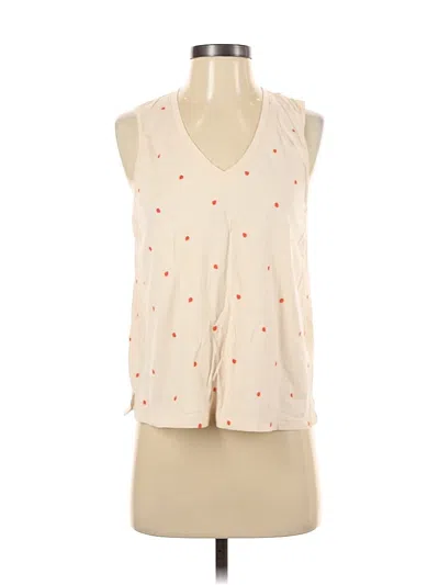 Pre-owned Old Navy Tank Top Ivory Plunge Neckline Tops In White