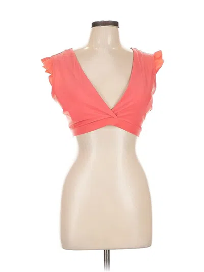 Pre-owned Old Navy Tank Top Orange Plunge Neckline Tops