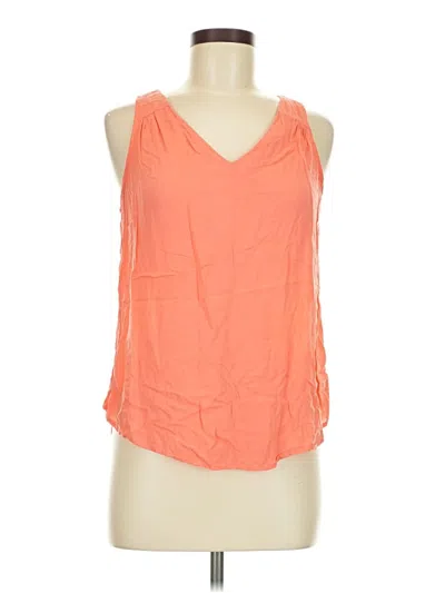 Pre-owned Old Navy Tank Top Orange Plunge Neckline Tops