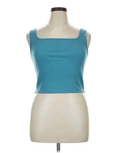 Pre-owned Old Navy Tank Top Teal Square Neckline Tops