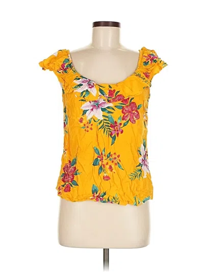Pre-owned Old Navy Tank Top Yellow Sweetheart Neckline Tops