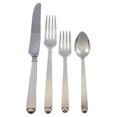 Pre-owned Old Newbury Crafters Oak Leaf By  Sterling Silver Flatware Set 25 Pieces Dinner