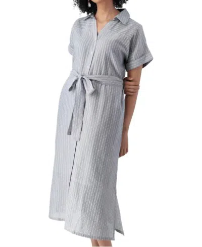 Old Ranch Elowyn Midi Shirtdress In Midnight In Grey