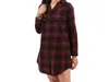 Old Ranch Plaid Night Button Down Shirt In Red In Red