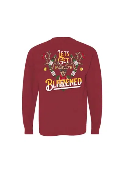 Old Row Men's Let's Get Blitzened Pocket Tee In Crimson In Pink