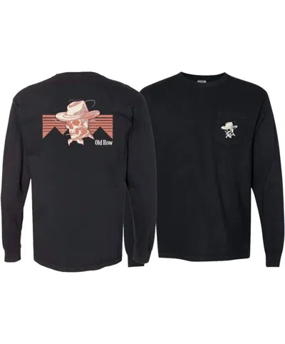 Old Row Unisex - Cowboy Skull Long Sleeve Pocket Tee In Pepper In Multi