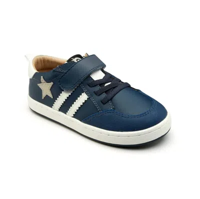 Old Soles Kids' Boy's Wos Runner Vl Strap Star Sneakers In Denim/gris/snow In Blue