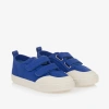 OLD SOLES BOYS BLUE CANVAS VELCRO TRAINERS