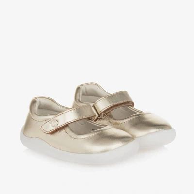 Old Soles Kids' Girls Gold Leather First Walker Shoes