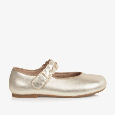 Old Soles Kids' Girls Gold Leather Pumps