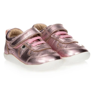 Old Soles Babies' Girls Metallic Pink Leather Trainers