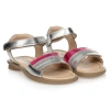 OLD SOLES GIRLS PINK & SILVER LEATHER SANDALS