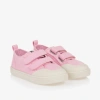 OLD SOLES GIRLS PINK CANVAS VELCRO TRAINERS