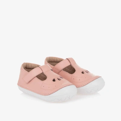 Old Soles Babies' Girls Pink Leather First Walker Shoes