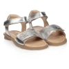 OLD SOLES GIRLS SILVER LEATHER SANDALS